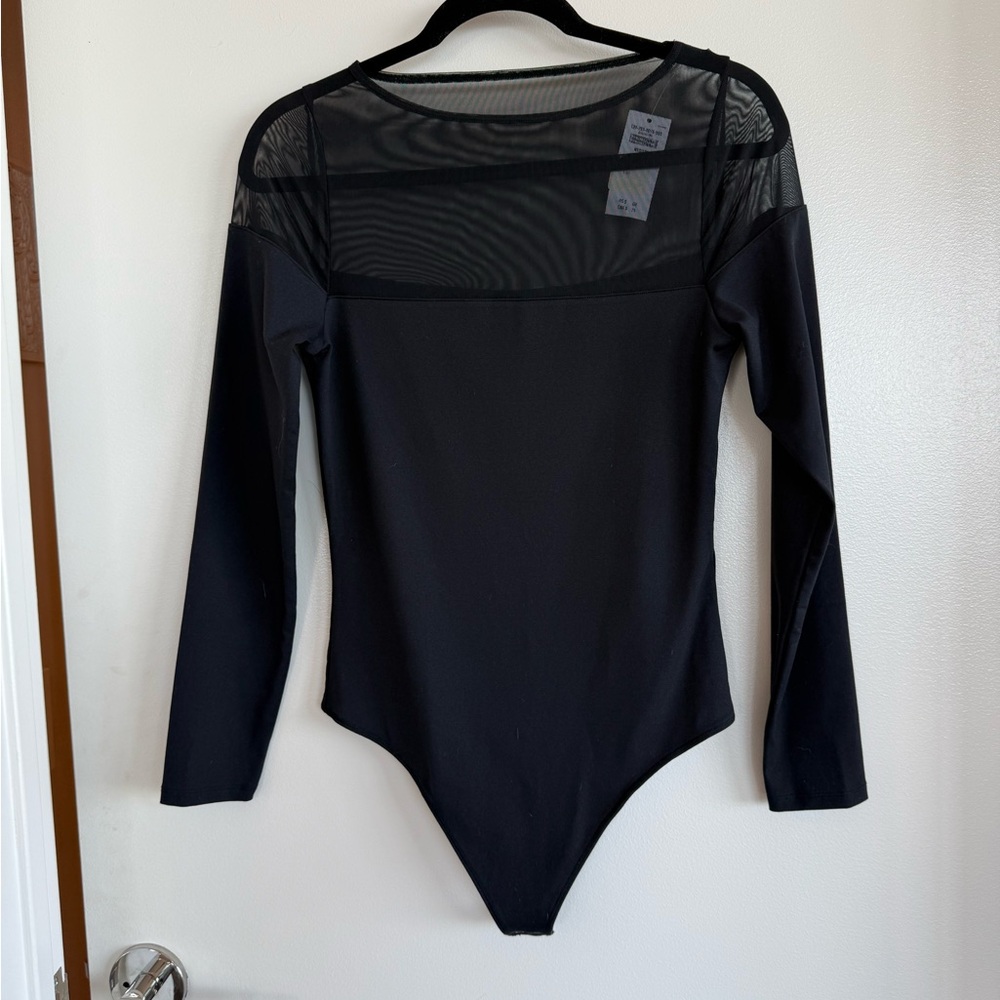 NWT Abercrombie & Fitch Black Mesh Bodysuit